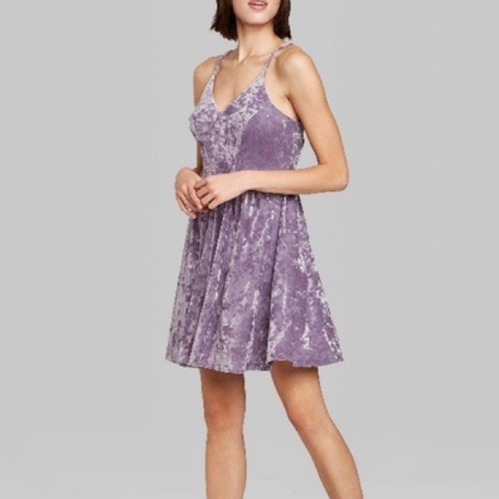 Velvet violet mini dress